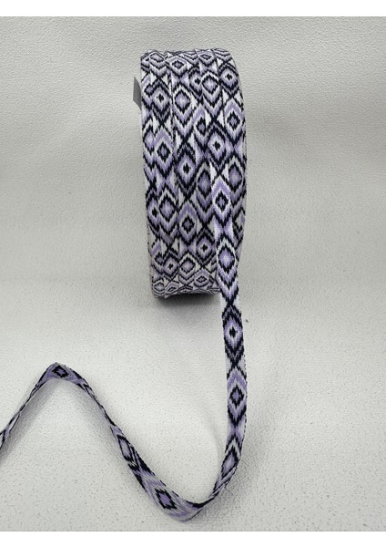 1 cm Desenli Özel Şerit-5 Metre-Lila