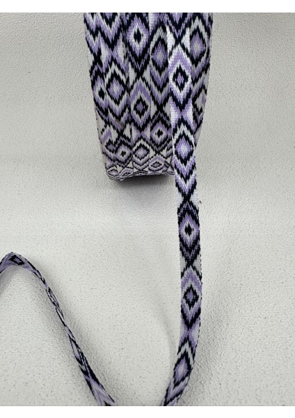 1 cm Desenli Özel Şerit-5 Metre-Lila