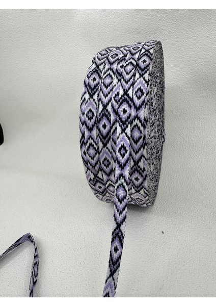 1 cm Desenli Özel Şerit-5 Metre-Lila