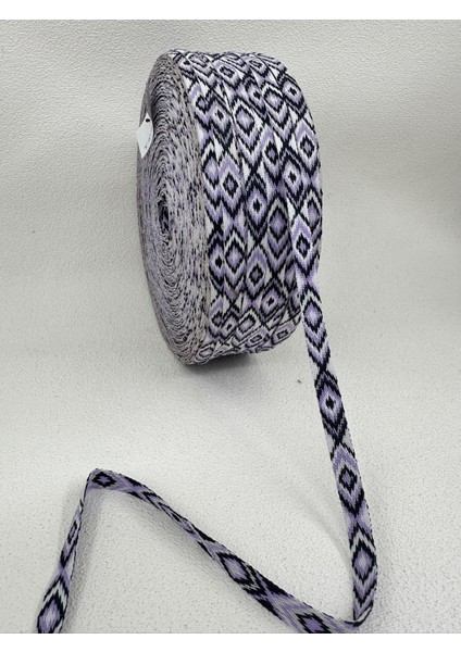 1 cm Desenli Özel Şerit-5 Metre-Lila