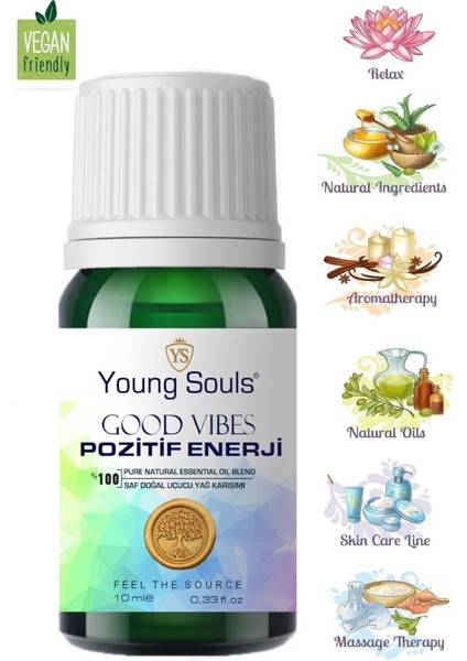 Aromatherapy Good Vibes Essential Oil Blend Pozitif Enerji Uçucu Yağ Karışımı 10 ml