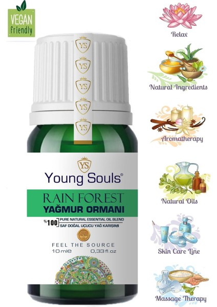 Aromatherapy Rain Forest Essential Oil Blend Yamur Ormanı Uçucu Yağ Karışımı 10 ml