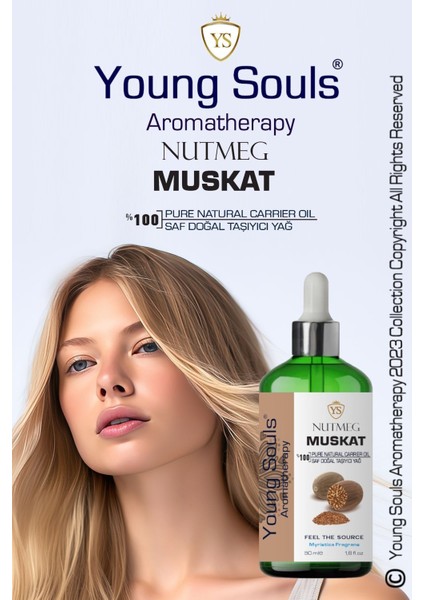 Aromatherapy Nutmeg Carrier Oil Muskat Bitkisel Taşıyıcı Yağ 50 ml