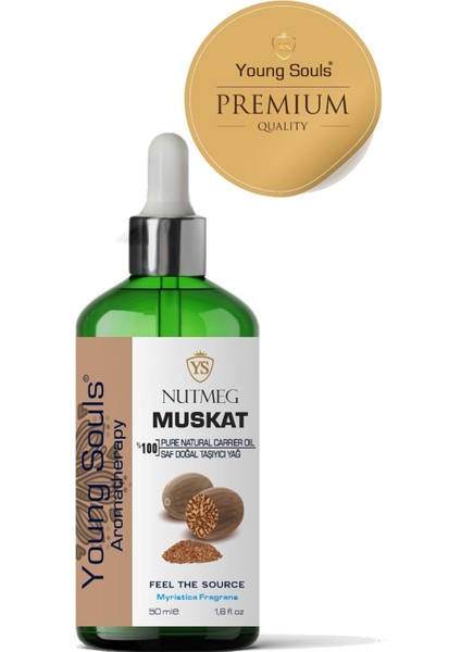 Aromatherapy Nutmeg Carrier Oil Muskat Bitkisel Taşıyıcı Yağ 50 ml