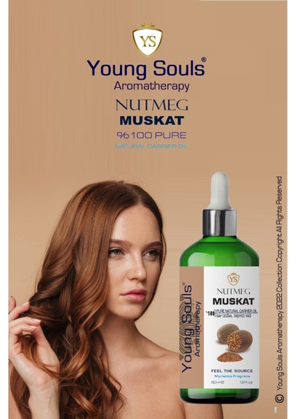 Aromatherapy Nutmeg Carrier Oil Muskat Bitkisel Taşıyıcı Yağ 50 ml