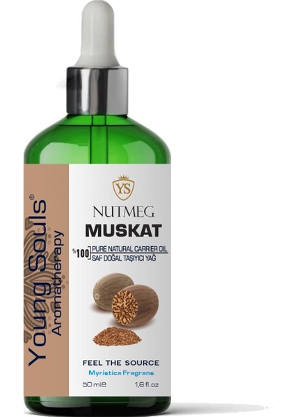 Aromatherapy Nutmeg Carrier Oil Muskat Bitkisel Taşıyıcı Yağ 50 ml