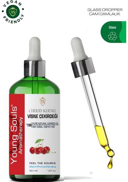 Aromatherapy Cherry Kernel Carrier Oil Vişne Çekirdeği Bitkisel Taşıyıcı Yağ 50 ml
