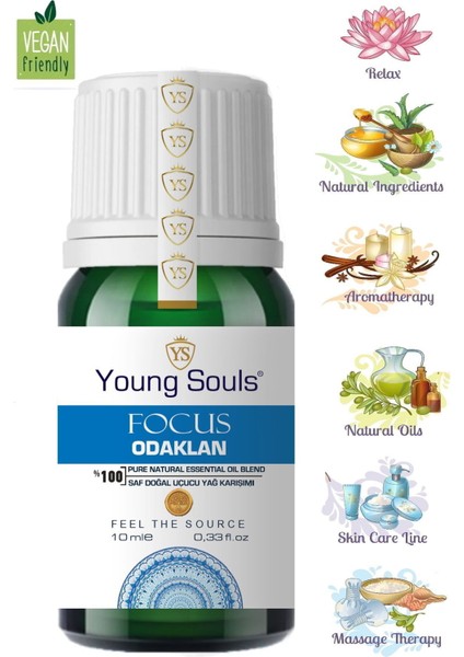 Aromatherapy Focus Essential Oil Blend Odaklan Uçucu Yağ Karışımı 10 ml