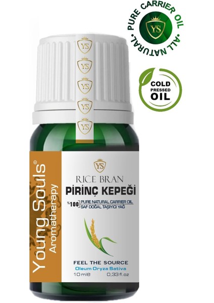 Aromatherapy Rice Bran Carrier Oil Pirinç Kepeği Bitkisel Taşıyıcı Yağ 10 ml