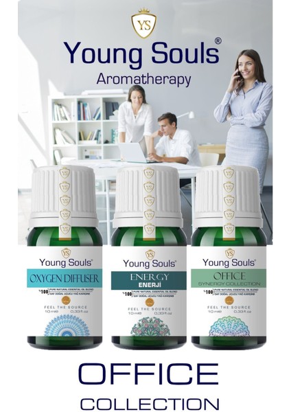 Aromatherapy Office Collection Oksijen / Energy / Office Uçucu Yağ Karışım Seti 30 ml
