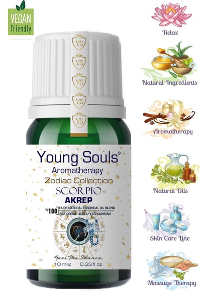Aromatherapy Scorpio Essential Oil Blend Akrep Burcu Uçucu Yağ Karışımı 10 ml