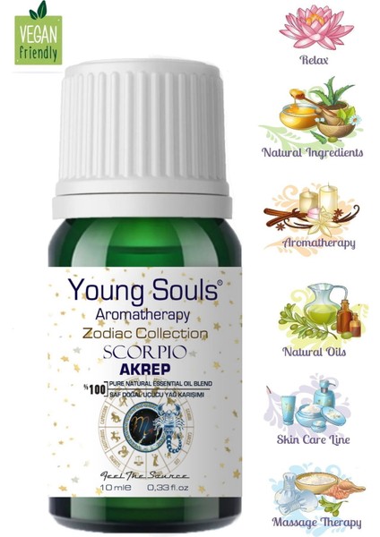 Aromatherapy Scorpio Essential Oil Blend Akrep Burcu Uçucu Yağ Karışımı 10 ml