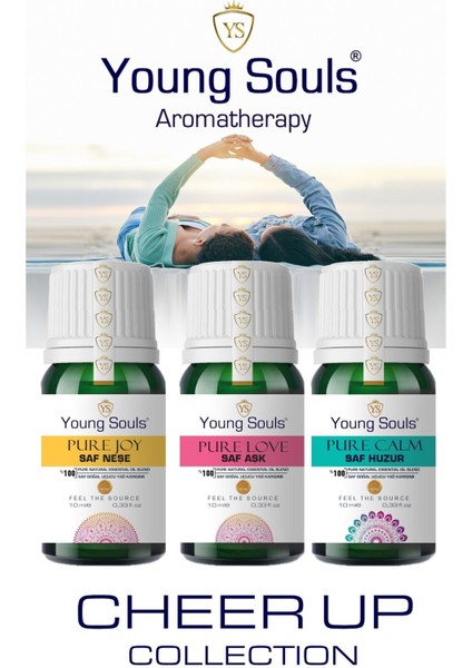 Aromatherapy Cheer Up Essential Oil Blend Set Neşe, Huzur, Aşk Uçucu Yağ Karışımı Set 10 ml