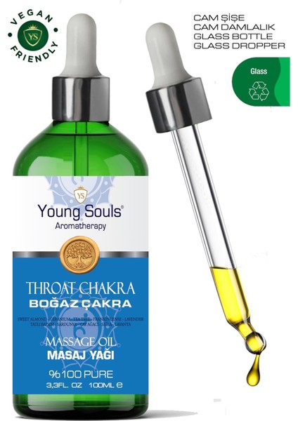 Aromatherapy Throat Chakra Massage Oil Boğaz Çakra Masaj Yağı 100 ml