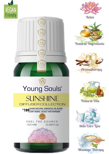 Aromatherapy Sunshine Essential Oil Blend Günışığı Difüzör Uçucu Yağ Karışımı 10 ml