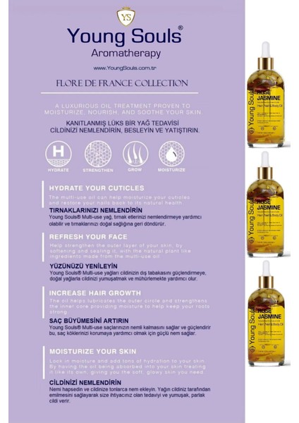 Aromatherapy Rose Jasmine Multi Use Gül Yasemin Yüz Saç Tırnak & Vücut Bakım Kuru Yağ 100 ml