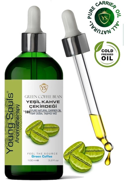 Aromatherapy Green Coffee Carrier Oil Yeşil Kahve Çekirdeği Bitkisel Taşıyıcı Yağ 100 ml