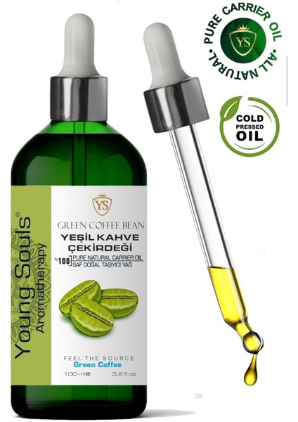 Aromatherapy Green Coffee Carrier Oil Yeşil Kahve Çekirdeği Bitkisel Taşıyıcı Yağ 100 ml