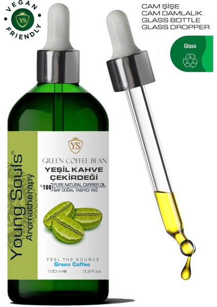 Aromatherapy Green Coffee Carrier Oil Yeşil Kahve Çekirdeği Bitkisel Taşıyıcı Yağ 100 ml