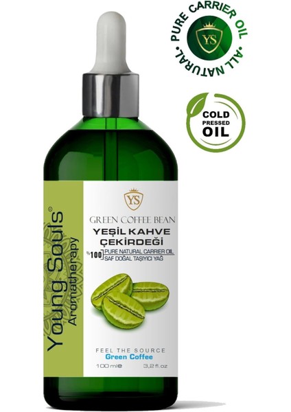 Aromatherapy Green Coffee Carrier Oil Yeşil Kahve Çekirdeği Bitkisel Taşıyıcı Yağ 100 ml