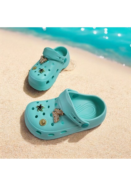 Çocuk Günlük Taş Sticker Detaylı Eva Deniz,plaj,sahil Terliği modelleri