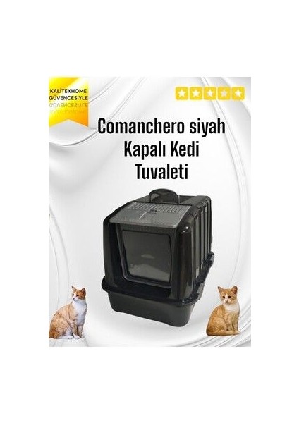 Comanchero Siyah Kapalı Kedi Tuvaleti