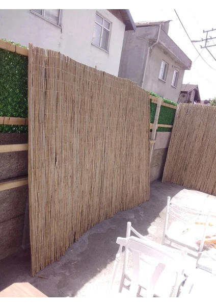 1.5M X 2M Reedfence Misina Ipli Doğal Bambu Kamış Çit Bahçe Çiti Hasır Çit Gölgelik