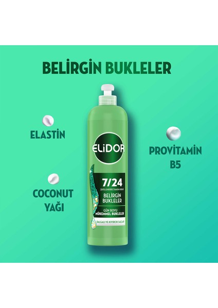 7/24 Şekillendirici Saç Bakım Kremi Belirgin Bukleler Dalgalı ve Kıvırcık Saçlar 240 ml x2