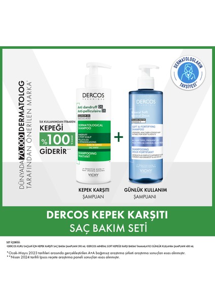 Dercos Kepek Karşıtı Saç Bakım Seti Kuru Saçlar