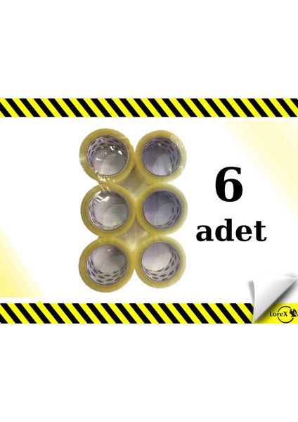 Akrilik Koli Bandı 45 mm x 100 Metre 6 Adet