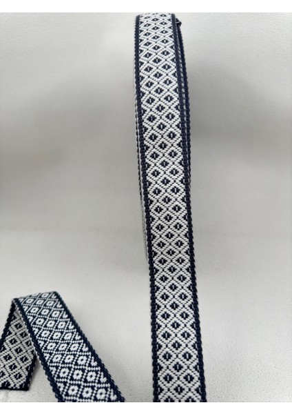 3 cm Kilim Desenli Şerit-5 Metre-Mavi indirimleri