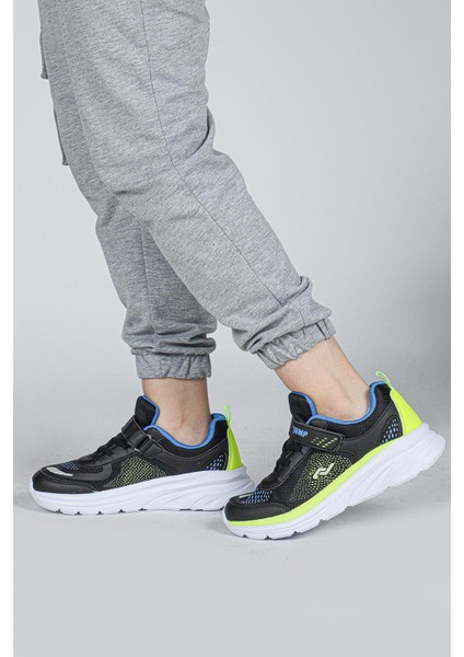 30008 Siyah - Neon Yeşil Üniseks Çocuk Sneaker Günlük Spor Ayakkabı