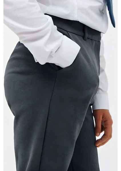 Kız Lise Boy Yüksek Bel Dokuma Kumaş Regular Kalıp Rahat Trend Okul Pantolonu modelleri