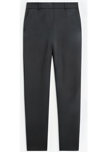 Kız Lise Boy Yüksek Bel Dokuma Kumaş Regular Kalıp Rahat Trend Okul Pantolonu indirimleri