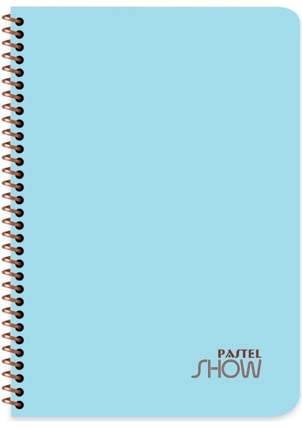 Pastel Show Spiralli Mavi Plastik Kapak 72 Yaprak A5 Çizgili Defter
