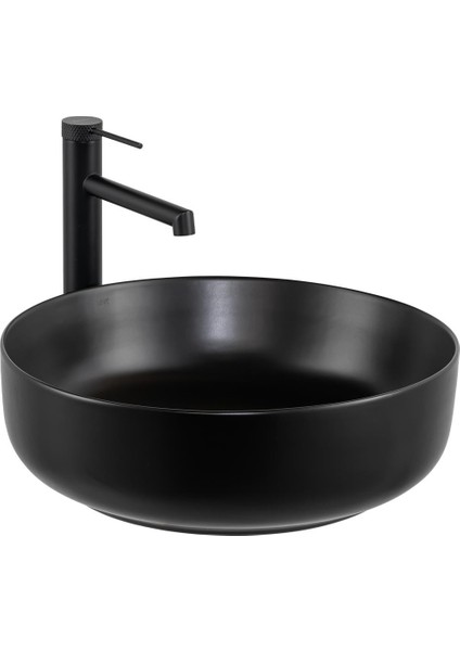 E-W1201MS Tezgah Üstü Lavabo Mat Siyah