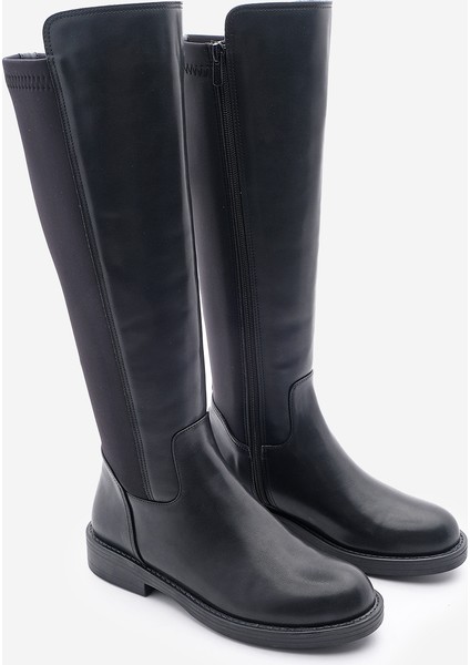 Kadın Günlük Çizme Lastikli Streç Dizaltı Enpar Siyah indirimleri