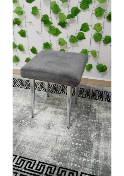 Metal Ayak Teddy Kumaş Dekoratif Çok Amaçlı Peluş Puf Tabure Bench Koltuk Sandalye