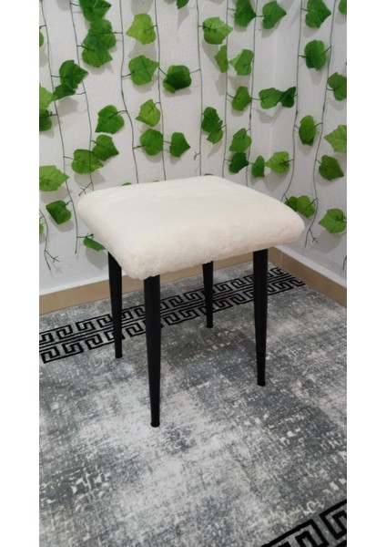 Metal Ayak Teddy Kumaş Dekoratif Çok Amaçlı Peluş Puf Tabure Bench Koltuk Sandalye modelleri