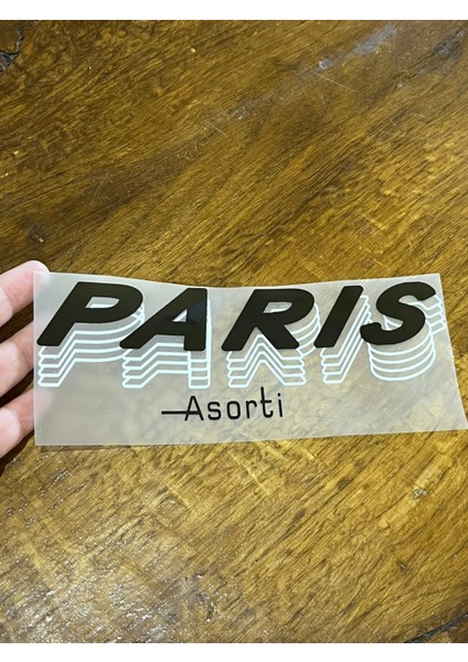 18X6 cm Ütü Ile Yapışan Paris Yazılı Transfer Baskı Arma