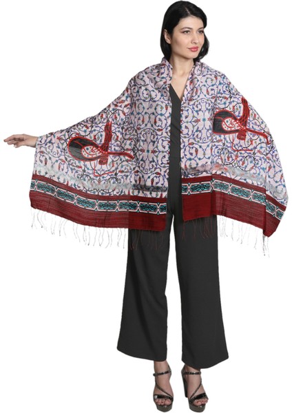 Bordo Pudra Ipek - Keten Eşarp Şal modelleri
