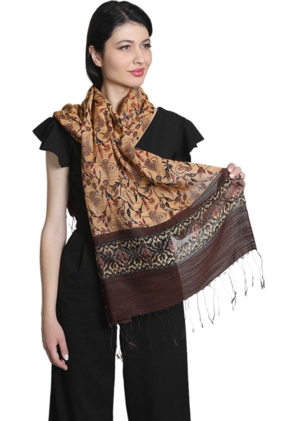 Kahve Cappuccino Ipek - Keten Eşarp Şal fiyatları