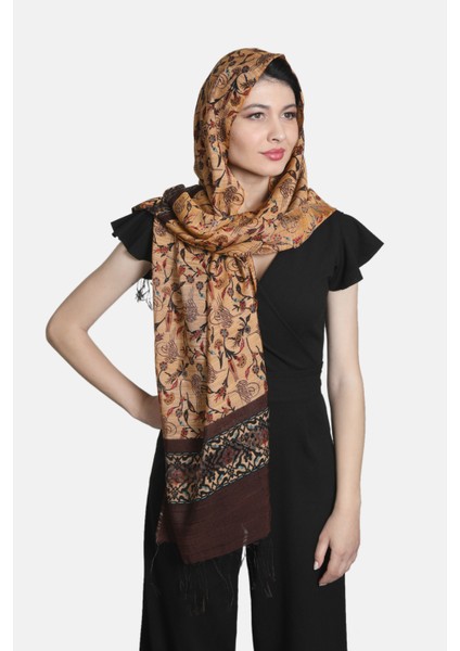 Kahve Cappuccino Ipek - Keten Eşarp Şal modelleri