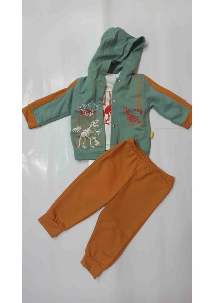 Bebek 3 Lü Takım Kapüşonlu Çıtçıt Lı