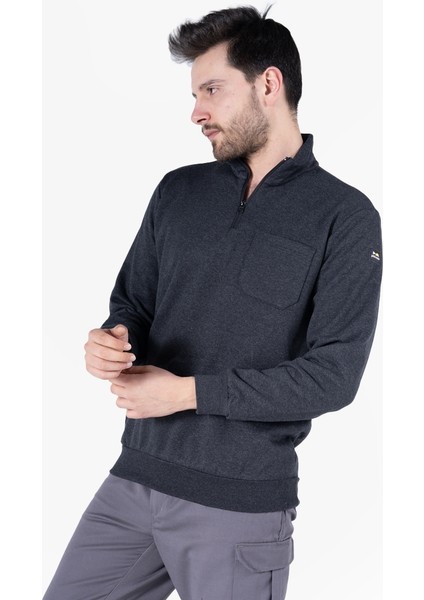 2 Iplik Dik Yakalı Fermuarlı Sweatshirt modelleri