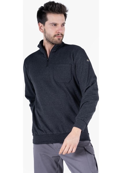 2 Iplik Dik Yakalı Fermuarlı Sweatshirt fırsatları