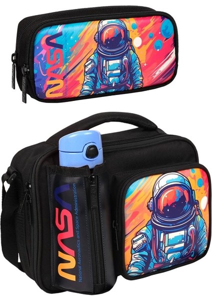 Nasa Astronot Beslenme Çantası ve Kalemlik Seti Erkek Çocuk