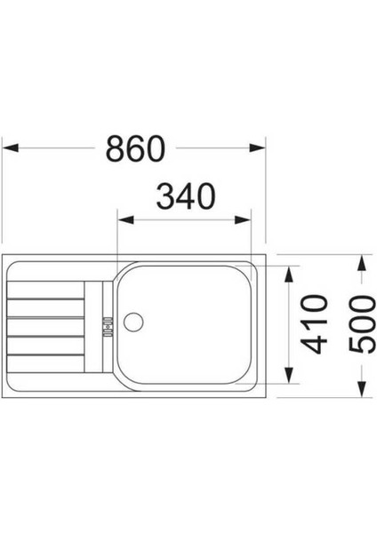 Paslanmaz Çelik Ankastre Eviye 50X86 K6 (410180)