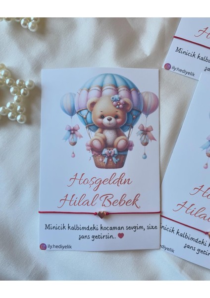 İLY Hediyelik 30 Adet Kalpli Şans Bileklikli Bebek Doğum Hatırası Kişiye Özel Tasarım Imkanı