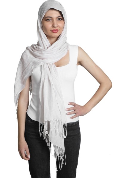 Ekru Cotton Eşarp Şal